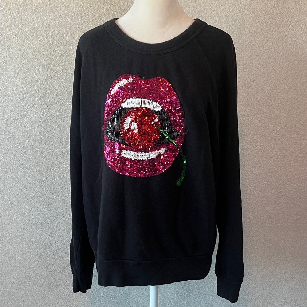 Yellowcake Sequined Sweatshirt Black Size Medium